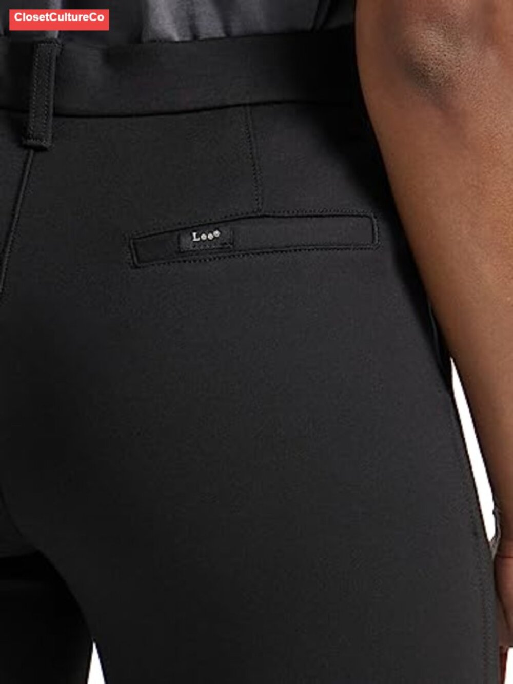 Womens Ultra Lux Comfort Straight Leg Pull On Pants Slim Fit Mid Rise Office - Picture 3 of 4